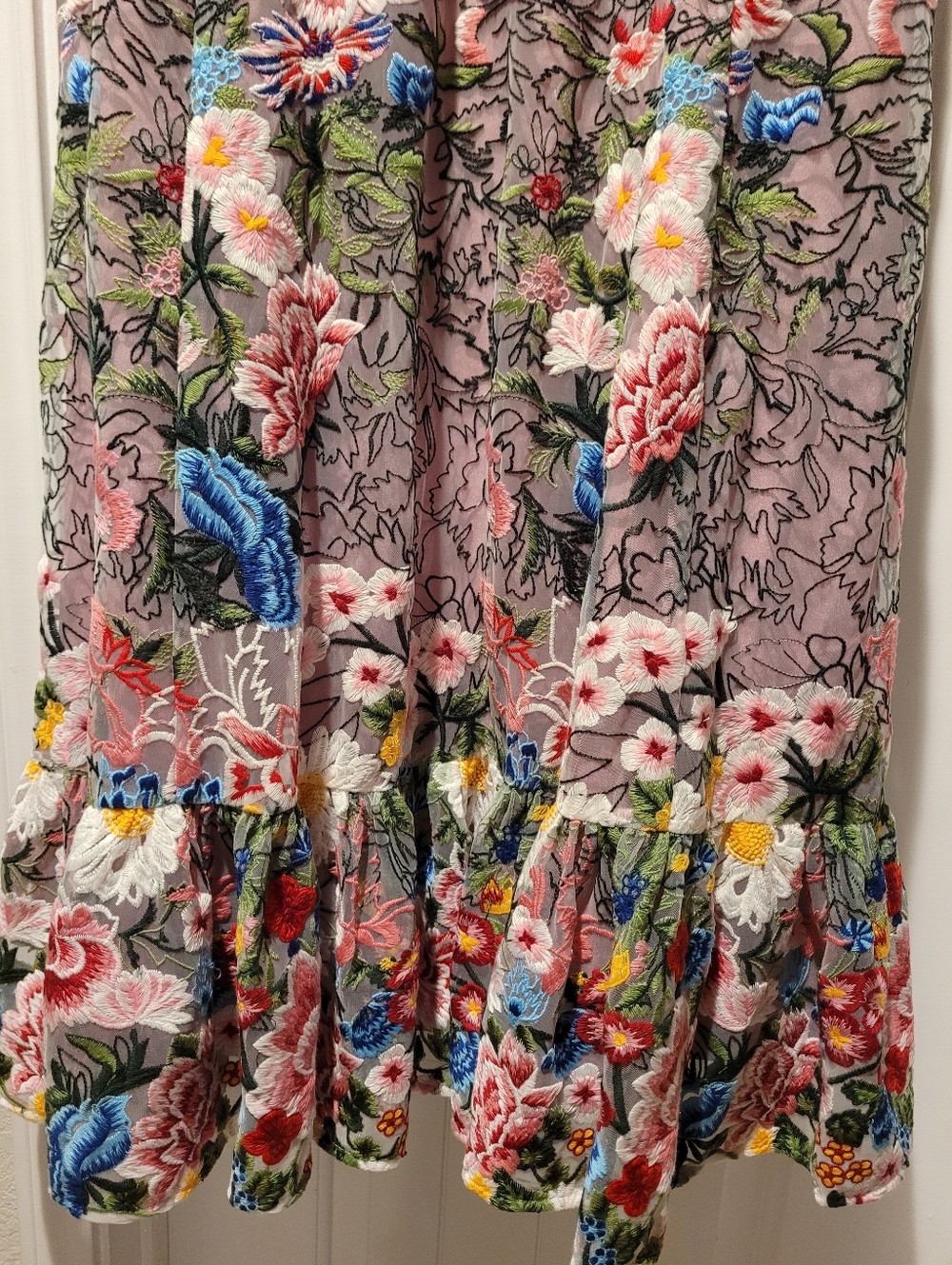 Dress the Population Carina Floral Embroidered Strapless Bustier Fit&Flare Dress - Picture 9 of 12